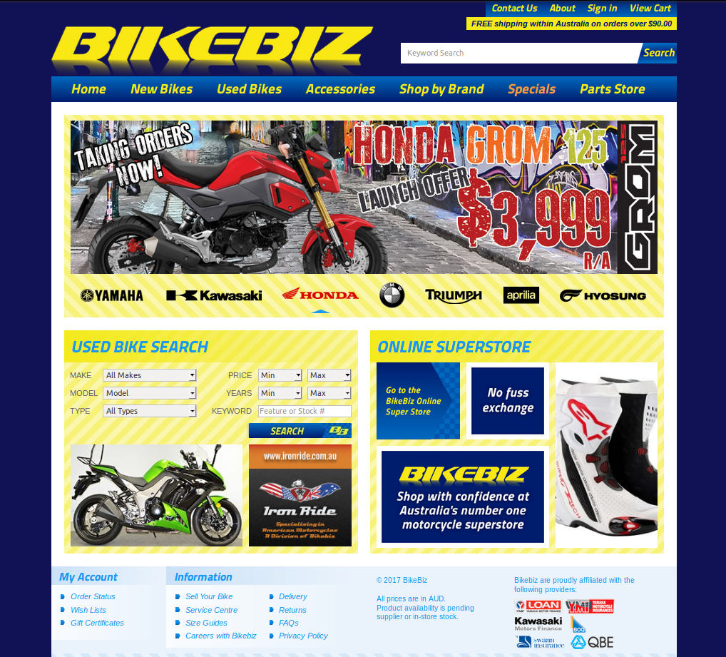 Previous version of Bikebiz looked really outdated